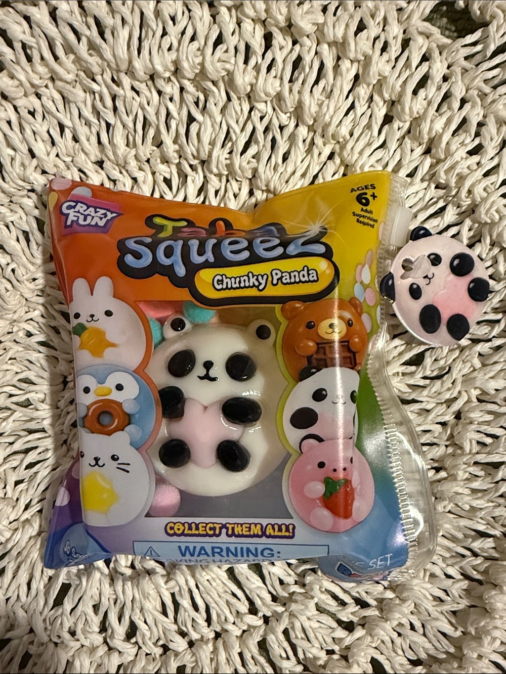 2/$15 Crazy Fun taba SqueeZ Chunky Panda squishy- 🆕